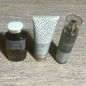 Bath & Body Works Discontinued Sweater Weather Shower Gel, Cream, Mist Trio Set